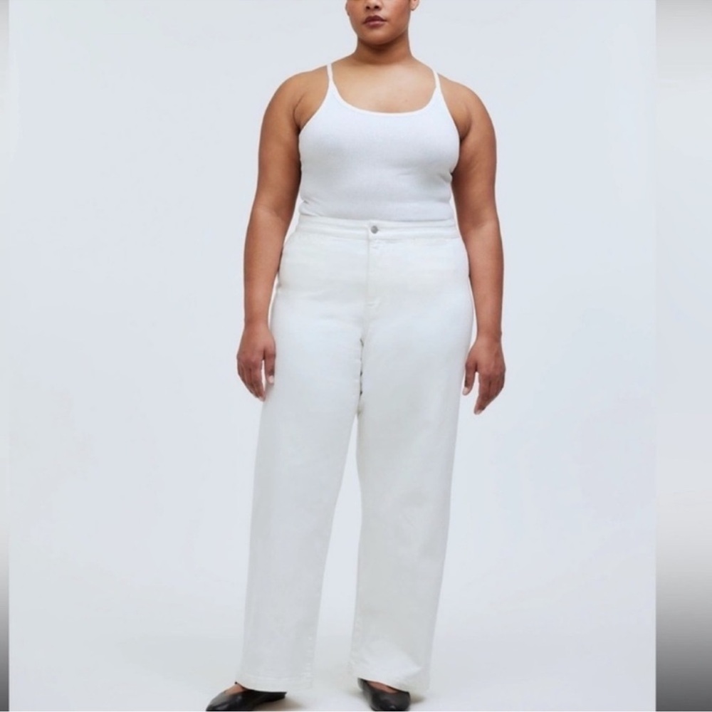 Madewell White Wide-Leg Jeans